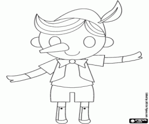 Omalovánka Pinocchio, dřevěná loutka