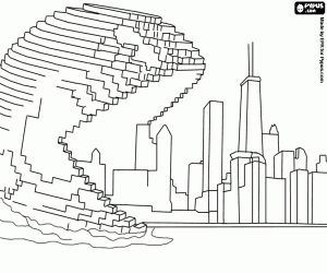 Omalovánka Pixels, Pac-Man útočí město