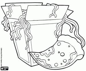 Omalovánka Pizzy a čínské nudle