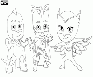 Omalovánka PJ Masks tým superhrdinů