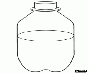 Omalovánka Plastová láhev z poloviny plná