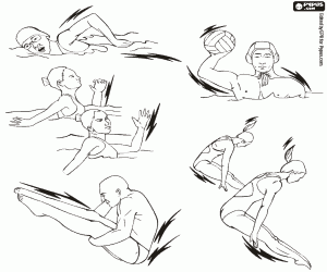 Omalovánka Plavání Olympijské sporty