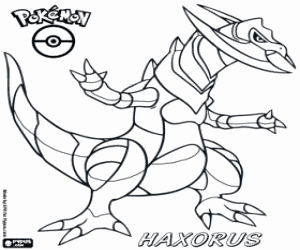 Omalovánka Pokemon drak, Haxorus