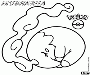 Omalovánka Pokemon Musharna