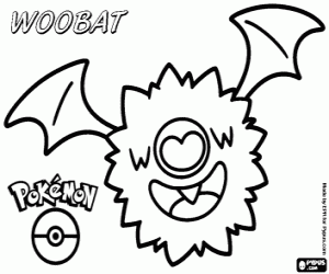 Omalovánka Pokemon netopýr Woobat