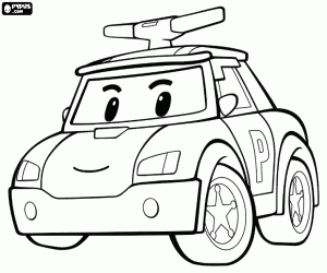 Omalovánka Policejní auto Robocar Poli