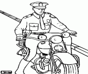 Omalovánka Policista na motocyklu