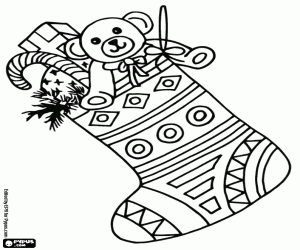 Omalovánka Ponožky s geometrickými motivy vánoční