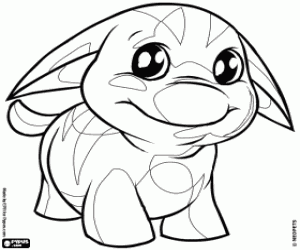 Omalovánka Poogle, Kacheek, pes od doplněk Neopets