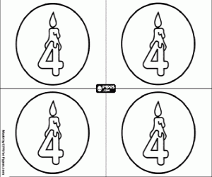 Omalovánka Pozvánka na mé čtyři narozenin