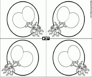 Omalovánka Pozvánky na večírek s balónky