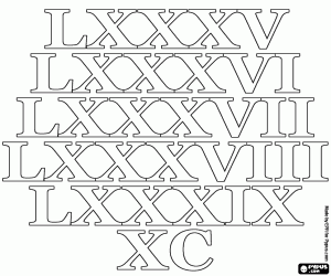 Omalovánka Počet 85 až 90 podle Římané