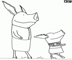 Omalovánka Prasátko Olivia s matkou