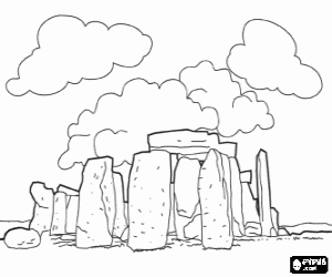 Omalovánka Prehistorický monument Stonehenge
