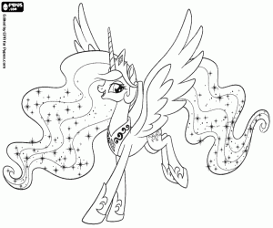 Omalovánka Princezna Celestia, My Little Pony