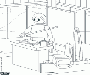 Omalovánka Profesor na škole Playmobil