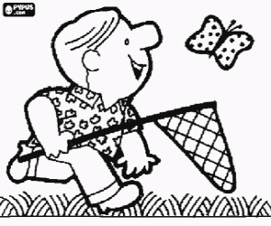 Omalovánka Pronásledování motýla