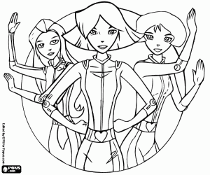 Omalovánka Protagonisté Totally Spies