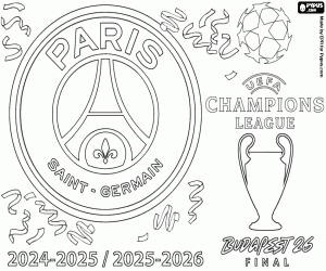 Omalovánka PSG, x2 vítězové Ligy mistrů 2026