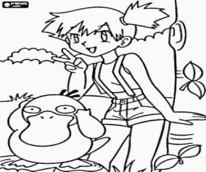 Omalovánka Psyduck a May, Pokémon