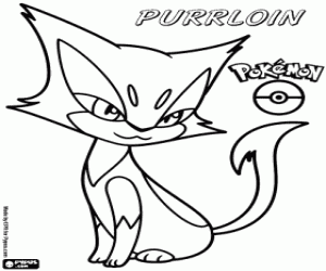 Omalovánka Purrloin, kočičí Pokemon