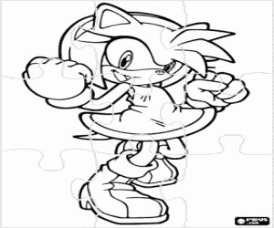 Omalovánka Puzzle Amy Rose, Sonic