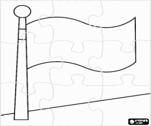 Omalovánka Puzzle bílá vlajka