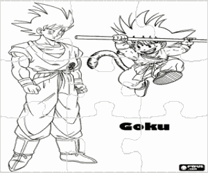 Omalovánka Puzzle Dragonball s Goku