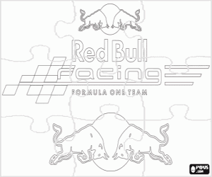 Omalovánka Puzzle na logo Red Bull Racing