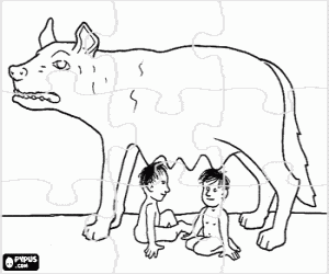 Omalovánka Puzzle Romulus a Remus