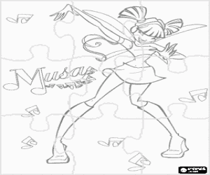 Omalovánka Puzzle s Musa, Winx Club