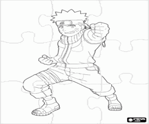 Omalovánka Puzzle s ninja Naruto
