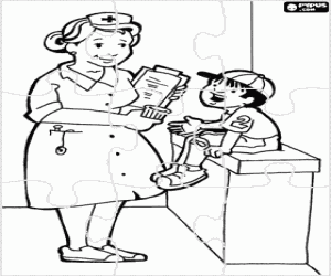 Omalovánka Puzzle sestra a dítěte