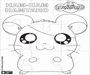 Omalovánka Puzzle z křečka Hamtaro