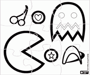 Omalovánka Puzzle z Pac-Man