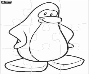 Omalovánka Puzzle z tučňáka, Club Penguin