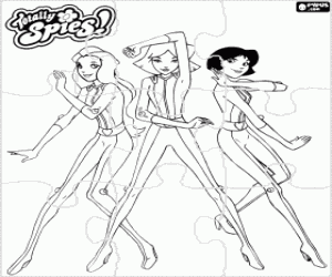 Omalovánka Puzzle Špiónky Totally Spies