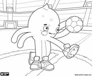 Omalovánka Pypus fotbalista na stadionu