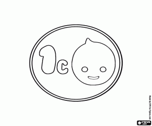 Omalovánka Pypus je mince 1 cent