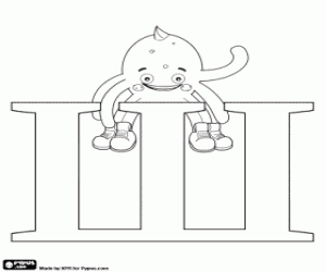 Omalovánka Pypus nad písmeno ruské Ш