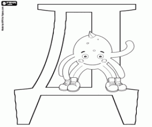 Omalovánka Pypus s ruskou písmeno Д