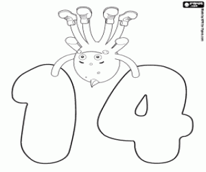 Omalovánka Pypus nad číslo čtrnáct