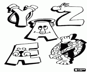 Omalovánka Písmena s legrační kresby
