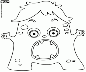 Omalovánka Písmeno A, monstrum se zbraněmi