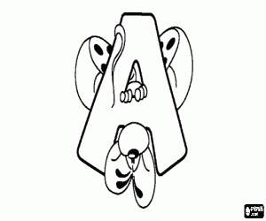 Omalovánka Písmeno A nezbedný myš