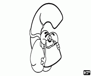 Omalovánka Písmeno C se nezbedný myš