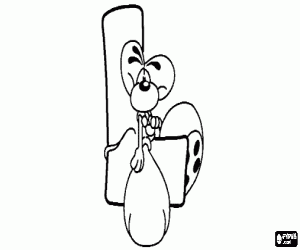 Omalovánka Písmeno L s nezbedný myš