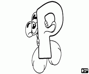 Omalovánka Písmeno P s nezbedný myš