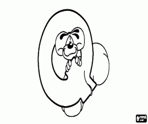 Omalovánka Písmeno Q s nezbedný myš