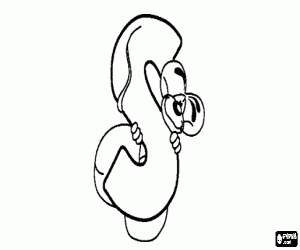 Omalovánka Písmeno S s nezbedný myš